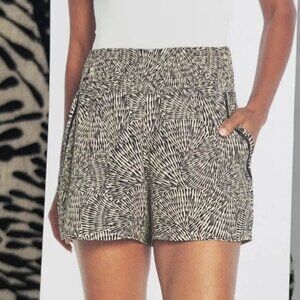 Three Dots Printed Pull-On Shorts Sz L
